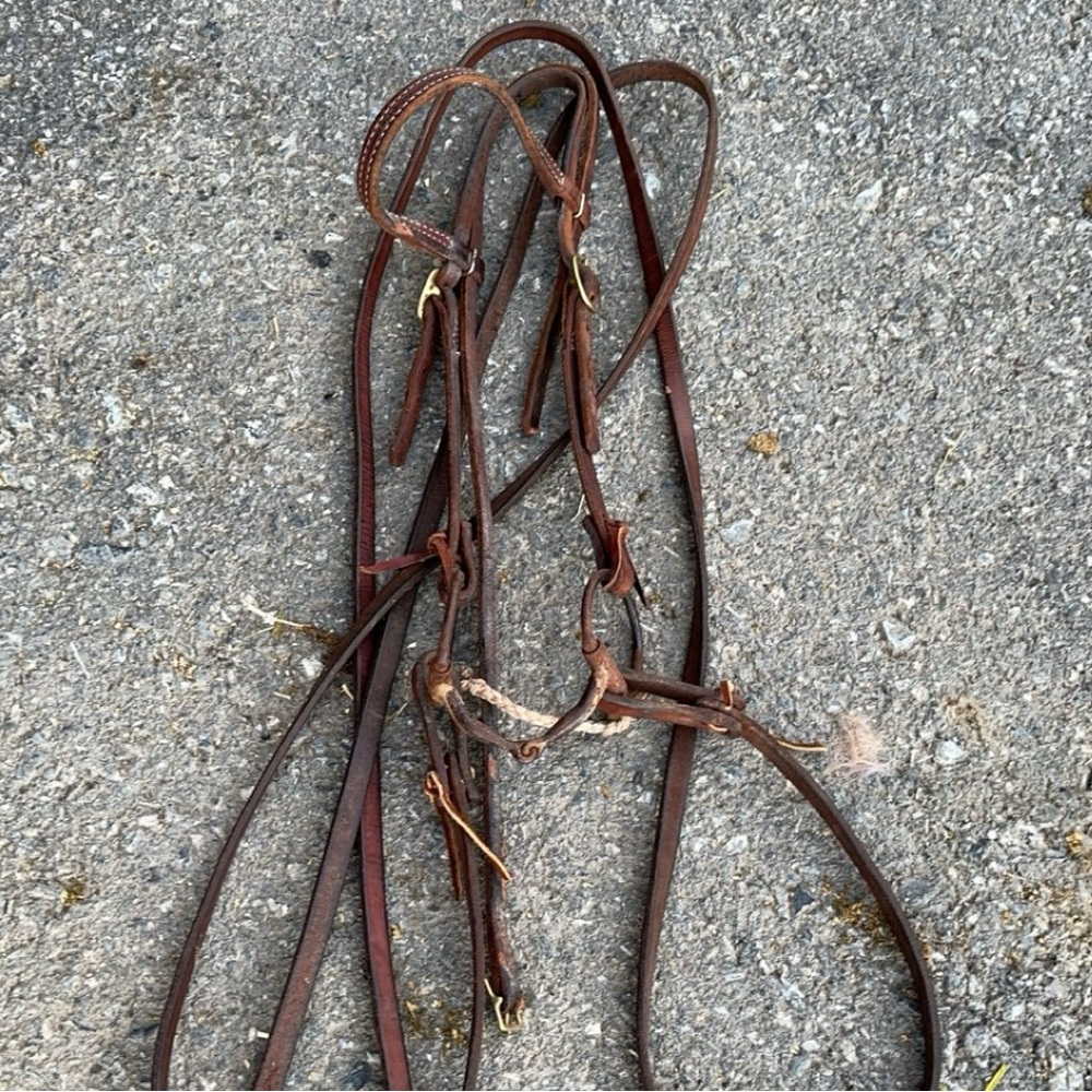 Western bridle with snaffle bit